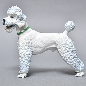 Коллекционная Фарфоровая статуэтка «Собака. ПУДЕЛЬ в зеленом ошейнике», ROSENTHAL Германия.