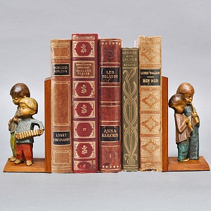 Букенды - Держатель - Ограничитель - Подставка для книг «Маленькие Музыканты», Дерево Германия - 60 гг.