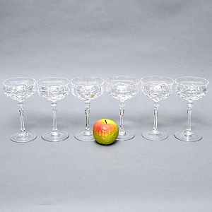 Редкость! Хрустальные Креманки - Фужеры для Шампанского WMF Cristal Cabinet, Германия конец 60-х гг.