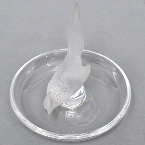 Хрустальная Подставка «ФАЗАН» для колец и украшений в стиле Арт Нуво, Laligue Франция.