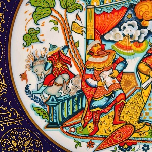 Редкое! Коллекционное Блюдо - Тарелка «Мифы, сказания. Золотой Петушок» Фарфор Hutschenreuther, Германия-1980 год.