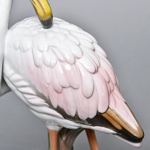 Редкая! Большая Коллекционная Статуэтка «Птица Фламинго», Фарфор ROSENTHAL Германия, 1974 - 1982 годы. 