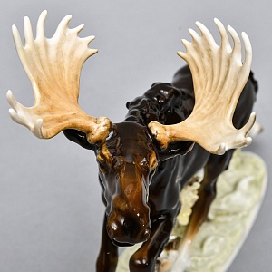 Коллекционная Фарфоровая статуэтка «Охота. Бегущий лось», Hutschenreuther Германия.