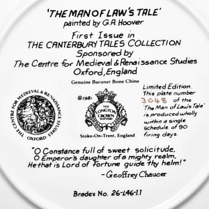 Коллекционная тарелка «Кентерберийские истории. Принцесса Констанца», Фарфор The Longton Crown Англия.