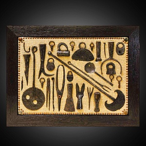 Настенное Коллекционное Панно - Картина «Старинная Кухонная и Домашняя утварь». Россия XIX век.