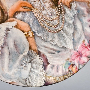 Коллекционная Фарфоровая тарелка «Девушка в жемчужном ожерелье», Wedgwood Англия - 1987 год. 