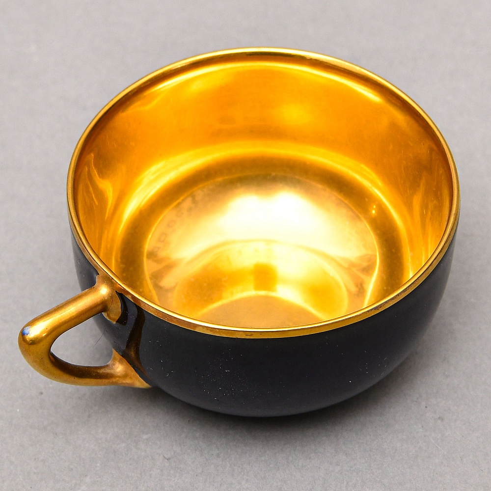 Антикварная Фарфоровая Кофейная Пара «Золото ночи», ROSENTHAL Германия - 1922 год. 