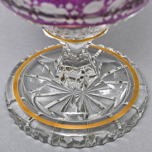 Винтажная Хрустальная Ваза с крышкой - Конфетница - Доза, Egermann, Богемия, Чехия 50-е гг. 