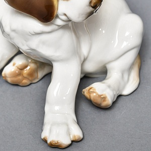 Коллекционная Фарфоровая статуэтка «Собака. Щенок Сенбернара», Nymphenburg Германия, 50-е гг.