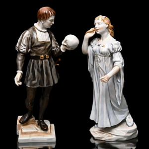 Редкость! Парные Фарфоровые статуэтки «Гамлет и Офелия», HEREND Венгрия - середина ХХ века.