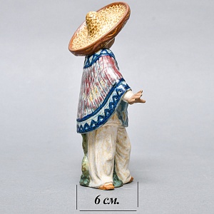 Коллекционная Фарфоровая статуэтка «Мексиканский мальчик в сомбреро», Lladro серия Грес, Испания.