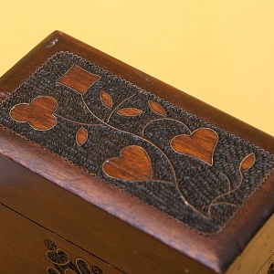 Набор - Винтажные Игральные Карты 2 × 55 карт в деревянной шкатулке, Франция середина ХХ века.