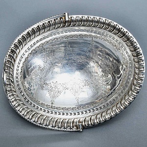 Винтажная Сухарница - Фруктовница, Металл Silverplate, Sheffield Англия, 60-е гг.