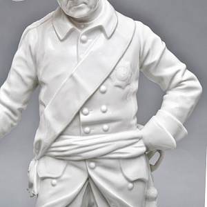 Антикварная Фарфоровая статуэтка «Старый Фриц. Король Пруссии Фридрих II с собаками»,  Volkstedt Германия.