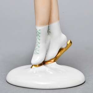 Коллекционная Фарфоровая статуэтка «Девушка фигуристка», Schau Bach Kunst Германия, 1953 - 1962 годы.