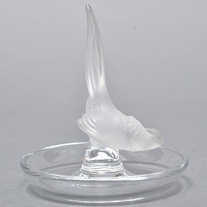 Хрустальная Подставка «ФАЗАН» для колец и украшений в стиле Арт Нуво, Laligue Франция.