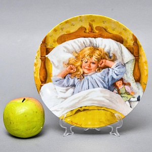 Коллекционная Фарфоровая Тарелка «День девочки Бекки. Пробуждение», RECO США - 1985 год. 