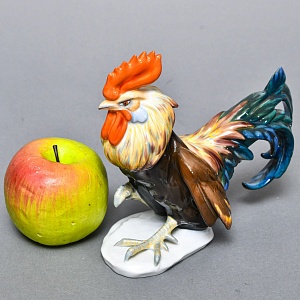 Коллекционная Фарфоровая статуэтка «Бойцовый Петух», ROSENTHAL Германия, середина ХХ века. 