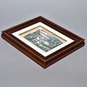 Объемная Картина - Панно в технике 3D декупаж «Ремесленник. Мастер - лудильщик», 70-е годы ХХ века.