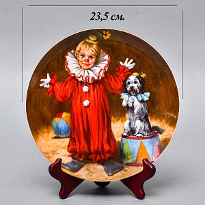 Коллекционная Фарфоровая Тарелка «Томми - Маленький клоун», RECO США - 1982 год.