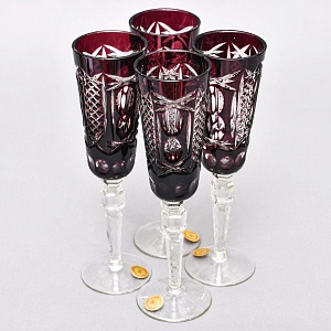 Бокалы для Шампанского - Хрустальные Фужеры серия «Monte Carlo», NACHTMANN Германия, 60 -е годы. 