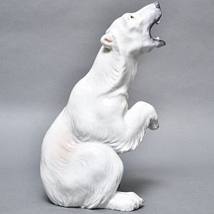 РЕДКОСТЬ! Большая Фарфоровая статуэтка «Белый медведь», Dahl-Jensen Дания, середина ХХ века.