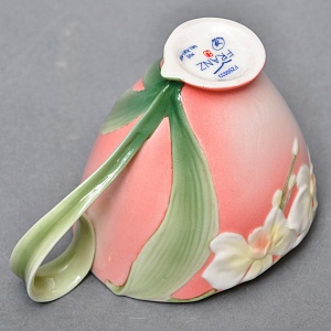 Авторский Фарфоровый Чайный сервиз «Бабочки и стрекозы» на 4 персоны, Franz Collection Тайвань.