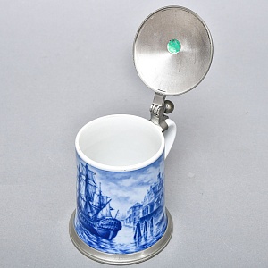 Коллекционная Пивная Кружка «Порт Гамбурга, в 1830 году», фарфор, Berlin Design Германия -1982 год.