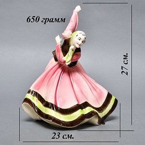 Коллекционная статуэтка «Народный Танец», Фаянс, HERTWIG Германия, 1941 - 1958 годы. 