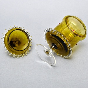 Антикварная Стеклянная Конфетница - Бисквитница - Доза, Германия конец XIX века. 