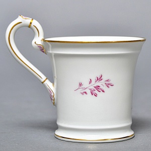 Фарфоровая Кофейная пара + тарелка «Пейзаж с башней», Hochst Германия, середина XX века. 