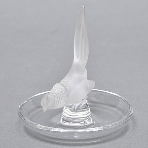 Хрустальная Подставка «ФАЗАН» для колец и украшений в стиле Арт Нуво, Laligue Франция.