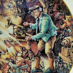 Коллекционная Тарелка «Дедушкины сокровища» Фарфор, Weimar Porzellan Германия -1994 год.