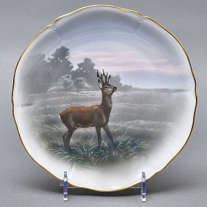 Столовый Фарфоровый сервиз «Охота» на 12 персон, Kaestner Saxonia Германия, первая половина ХХ века.