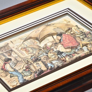 Объемная Картина - Панно в технике 3D декупаж «Лавка старьевщика», 70-е годы ХХ века.