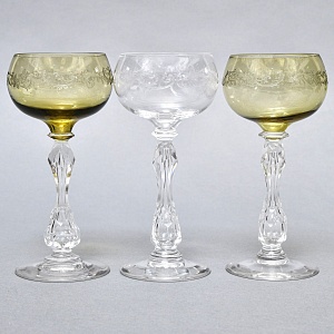 Антикварный Набор бокалов для Вина 6 шт. «MICADO MIX», Saint Louis. Франция, начало ХХ века.