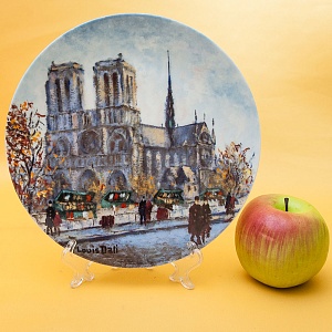  Коллекционная Тарелка «Париж - Собор Парижской Богоматери» Фарфор, Лимож, Limoges, Франция.