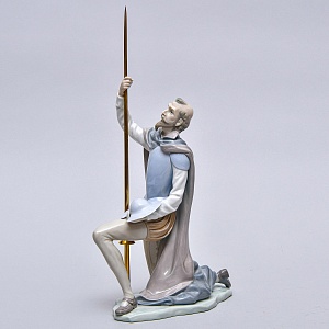 Коллекционная Фарфоровая статуэтка «Дон Кихот с копьем», Lladro Испания, 1984 - 1989 годы. 