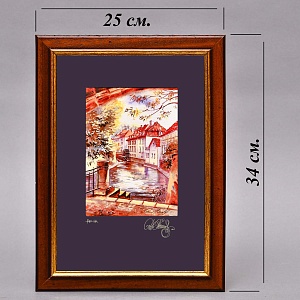 Авторская Коллекционная Картина - Рисунок «Уютные места Старой Праги», Чехия конец ХХ века.