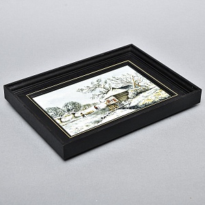 Фарфоровый Пласт - Картина - Панно «Сельский пейзаж. Мельница», Royal Delft Голландия 50 гг.