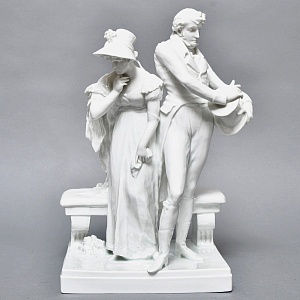 Антикварная Фарфоровая статуэтка «Дама с кавалером. Размолвка», ROSENTHAL Германия - 1926 год. 