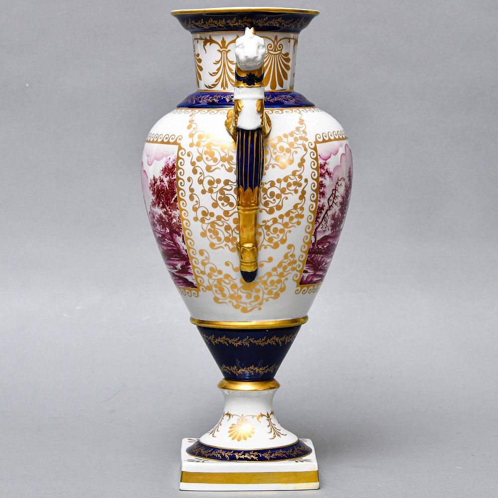 Коллекционные Парные Фарфоровые Вазы в стиле Ампир, Giulia Mangani Италия, середина ХХ века. 