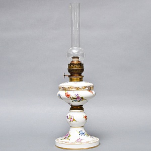 Старинная Керосиновая Фарфоровая Лампа MATADOR Ludwigsburg Германия, начало ХХ века.