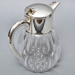 Винтажный Хрустальный  Графин - Кувшин на 3 литра с Колбой для льда, Silverplated Германия. 