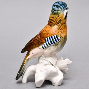 Птица - Фарфоровая статуэтка «Сойка», Karl Ens Германия, первая половина ХХ века.