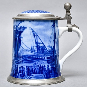 Коллекционная Пивная Кружка «Спуск Корабля на воду», фарфор, Berlin Design Германия -1980 год.