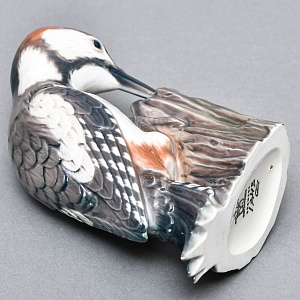 Коллекционная Фарфоровая статуэтка «Птица. Дятел на ветке», Dahl-Jensen Дания, середина ХХ века. 