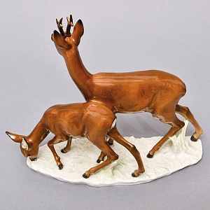 Коллекционная статуэтка «Две Косули», Фарфор Hutschenreuther, Германия.