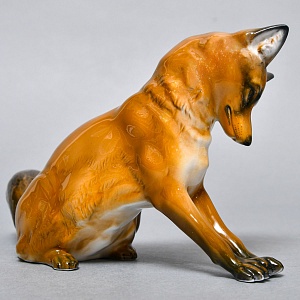 Коллекционная Фарфоровая статуэтка «Лиса на охоте», Rosenthal Германия, 1974 - 1982 годы. 