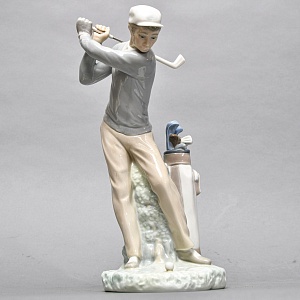 Редкая! Большая Коллекционная Фарфоровая статуэтка «Гольфист» Lladro, Испания.